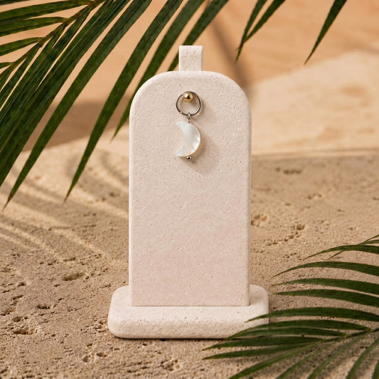 Charm Luna conchiglia bianca acciaio silver