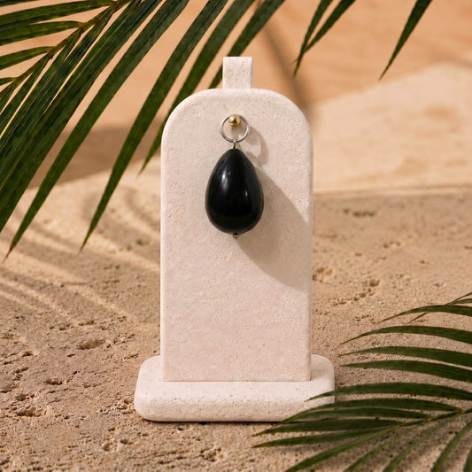 Charm Ossidiana nera Gold/Silver