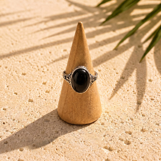 Anello Debora | Ossidiana nera