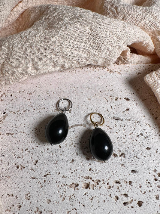 Charm Ossidiana nera Gold/Silver